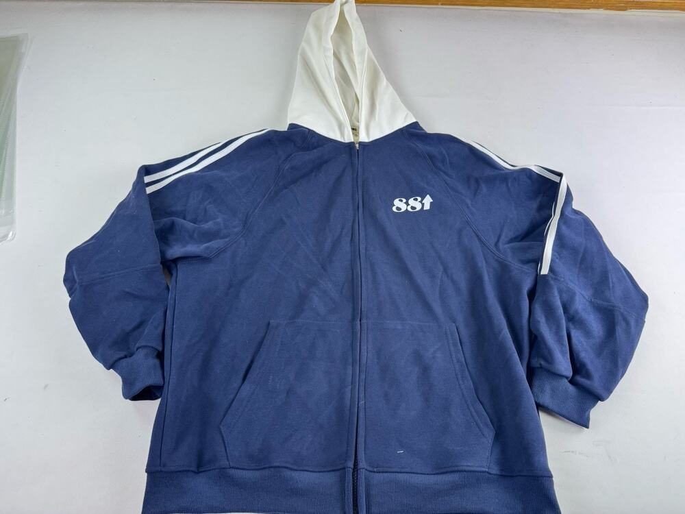 88rising 88 Up Arrow Zip Hoodie Mens XL Blue White Colorblock Track Jacket